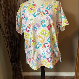 Colorful Kids Graphic Scrub Top